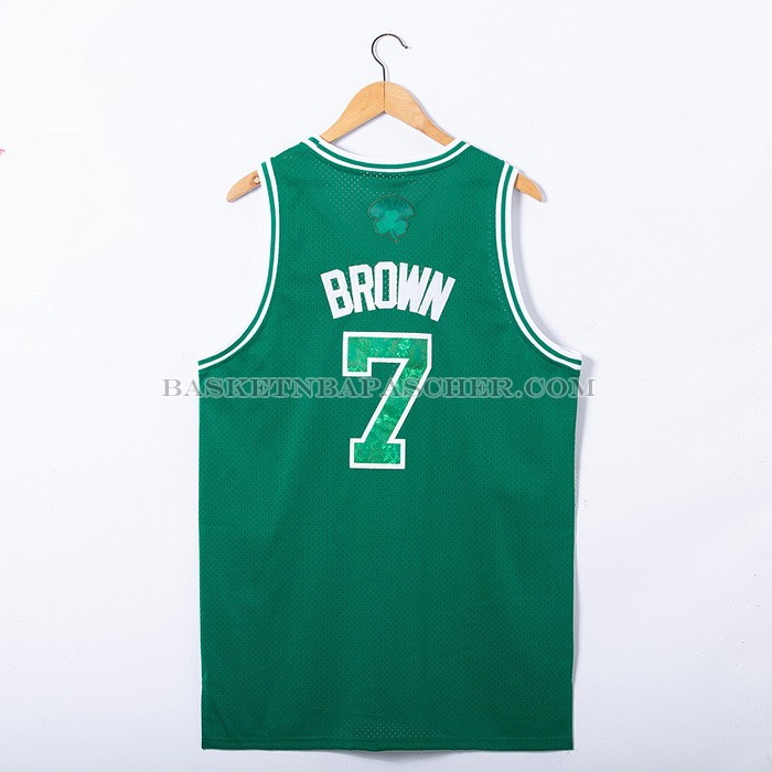 Maillot Boston Celtics Jaylen Brown NO 7 Snakeskin Hardwood Classics 2021 Vert